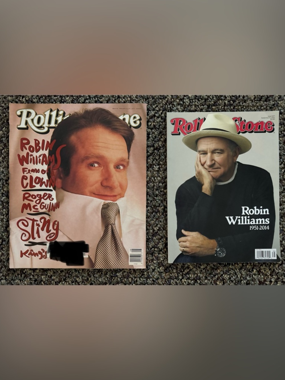 Bundle—2 Robin Williams Rolling Stone Magazines—Feb. 21, 1991 & Sept. 11, 2014